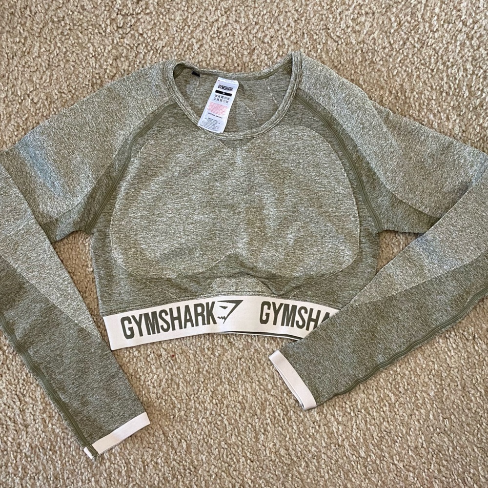 Gymshark Flex Khaki Sand Crop Top